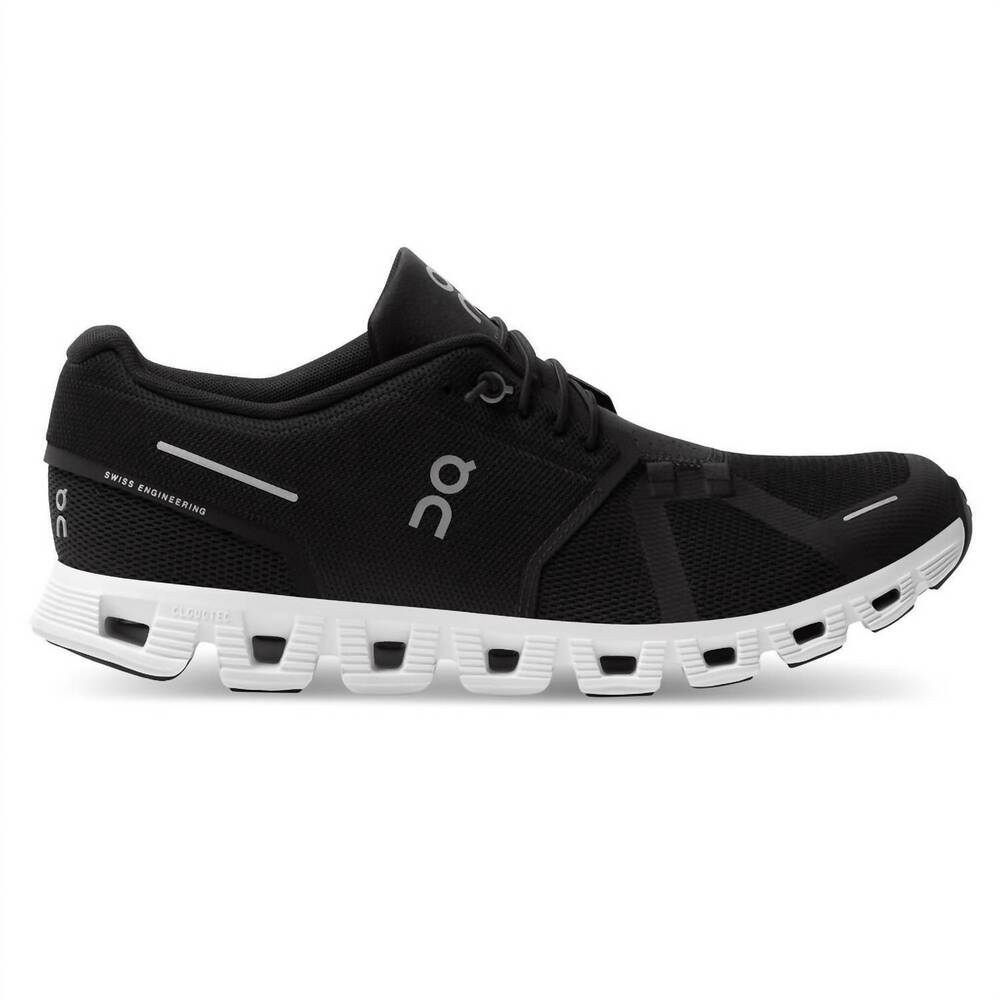 NEW ON men's cloud 5 running shoe in black/white